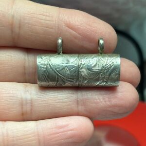 Vintage Silver Engraved Necklace Pendant